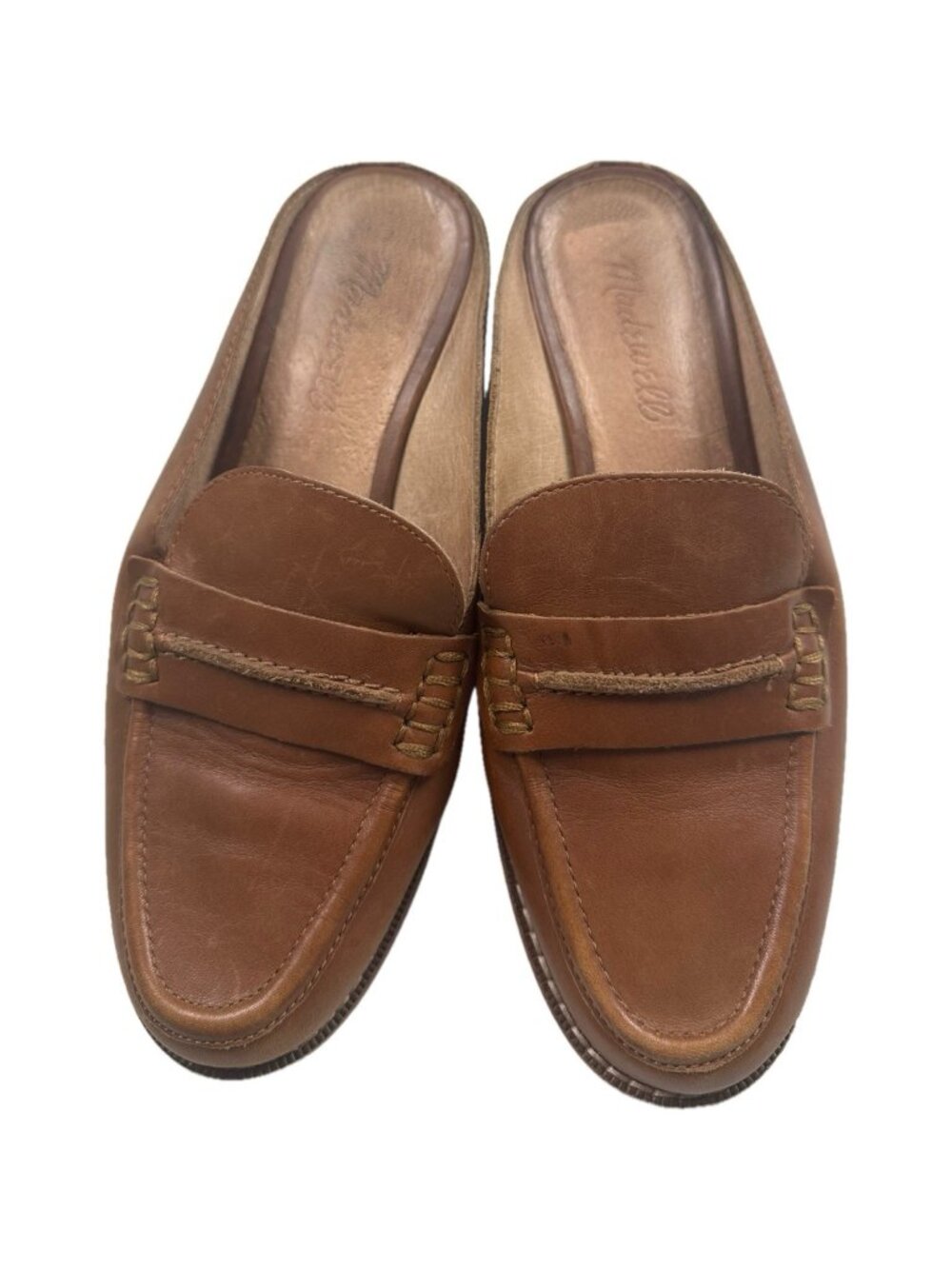 Madewell Elinor Loafer Mule English saddle Brown Leather 6.5